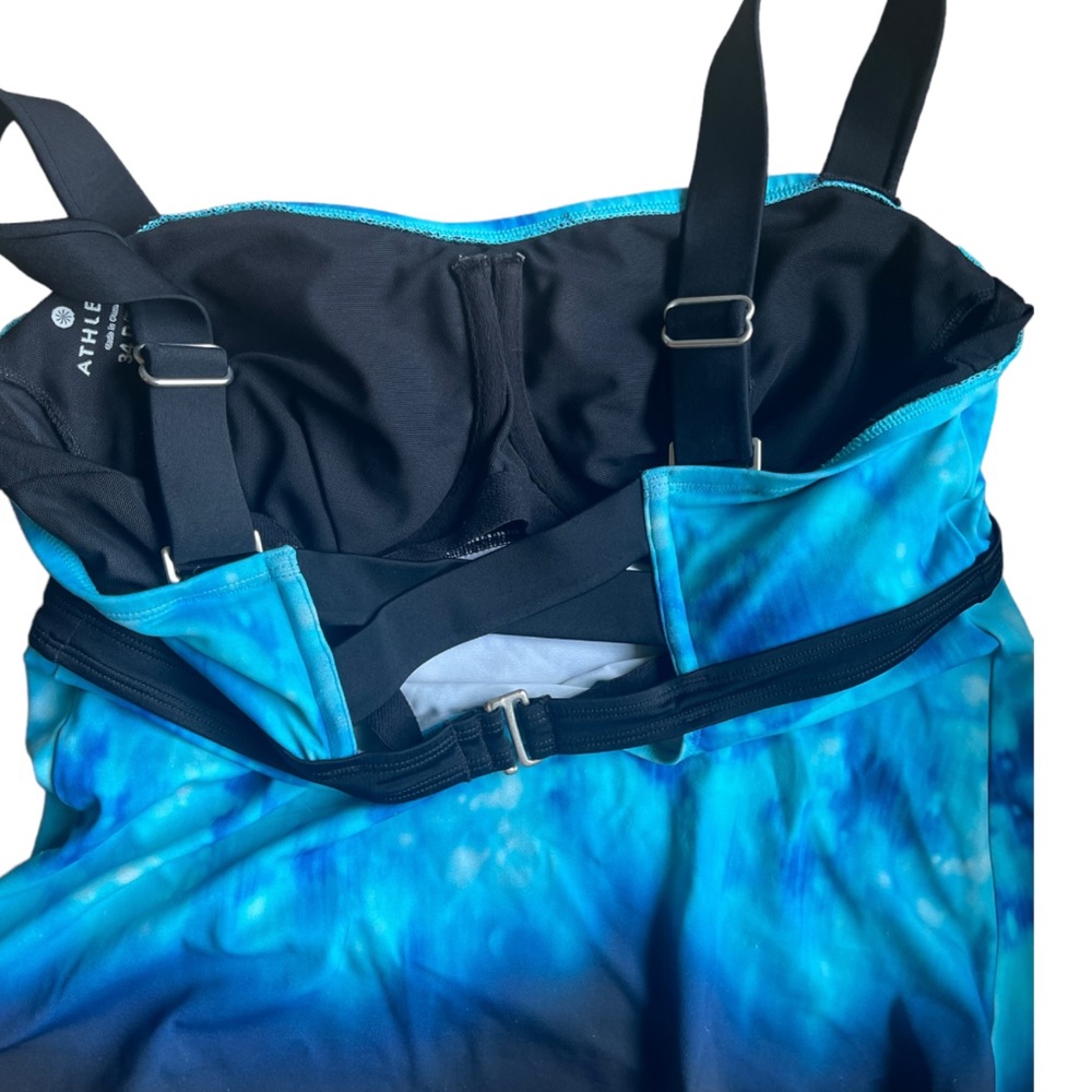 Athleta Blue Bali Pura tie dye blue tankini top &‎ Bali Dolphin Swim Bottoms SET - Picture 8 of 16
